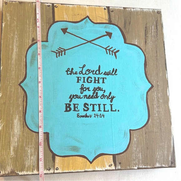 Canvas wall art - small canvas hand painted - Lord will fight for you - be still - Picture 4 of 7
